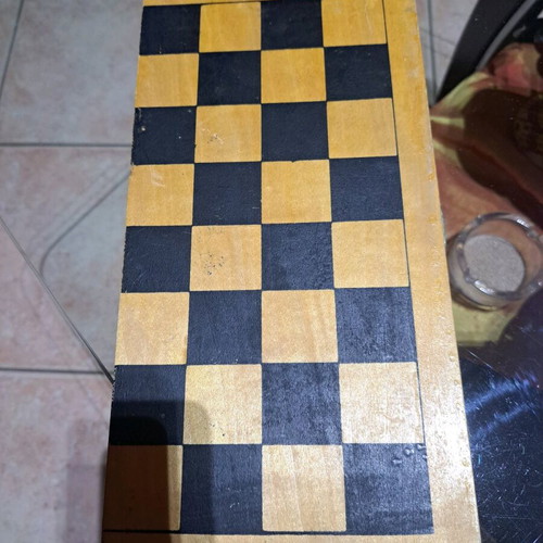 Wooden mini backgammon used, lightweight