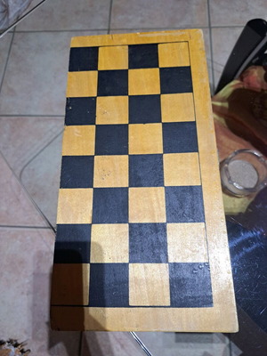Wooden mini backgammon used, lightweight