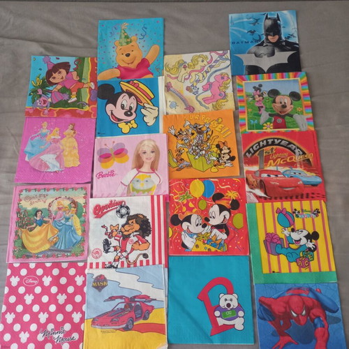 18 children's napkins, assorted designs, pack