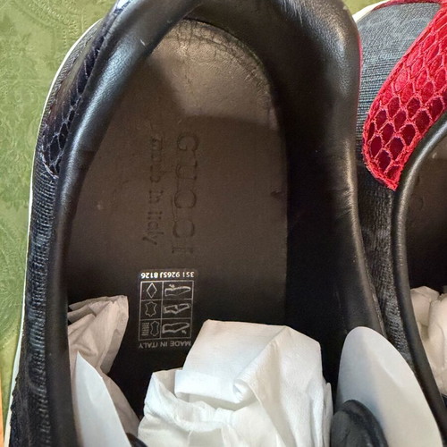Gucci Ace sneakers used, black with blue and red details