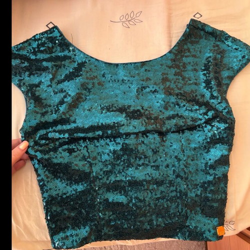 BSB sequin top new, green, size S
