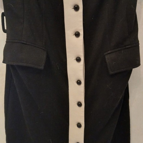 Black midi blazer dress with white details, like new