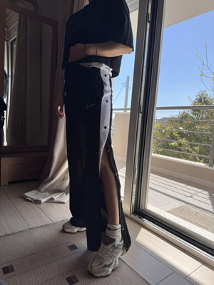 Nike tracksuit with side buttons like new, black and white