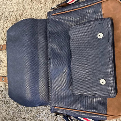 Aldo laptop bag like new, navy blue with brown details