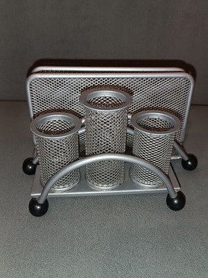 Metallic silver office set like new, 2 pieces