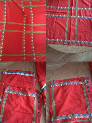 Table Linen Set like new, embroidered with large tablecloth and six napkins