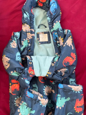 Dinosaur print baby snowsuit used Marks & Spencer 12-18 months