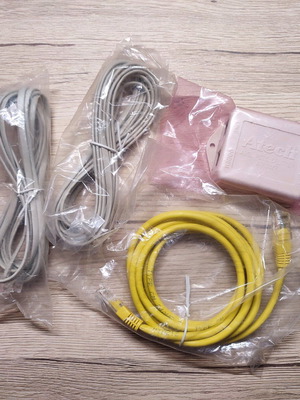 Καλώδια τηλεφώνου και ethernet + splitter για modem router