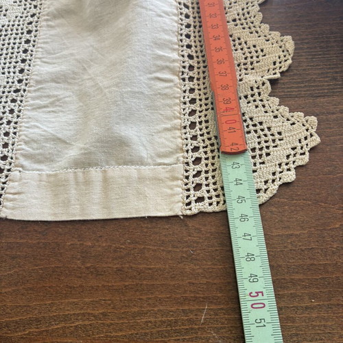 Vintage handmade cotton table runner like new, ecru color
