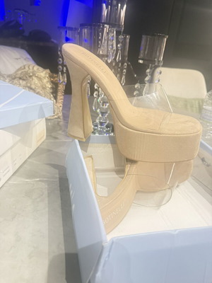 Platform mules size 40 new beige by Mia