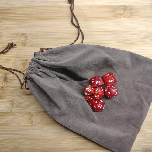DnD dice set in velvet pouch new, 14 colors available