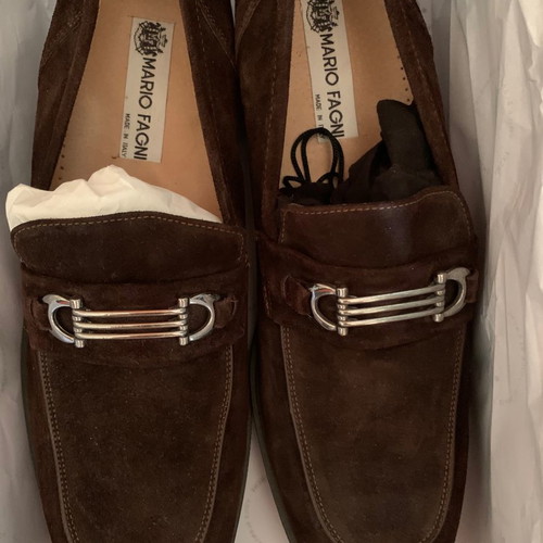 Mario Fagni men's shoes new, pack of 2, brown and black suede