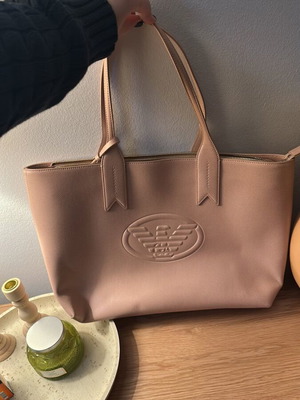 Shopping bag G Armani shoulder pink like new