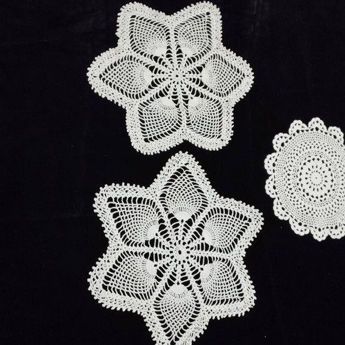 Handmade embroidered crochet doilies like new