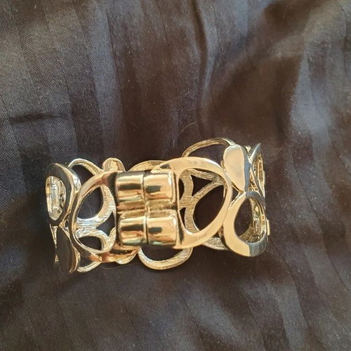 Natasha cuff bracelet new silver-colored with crystals