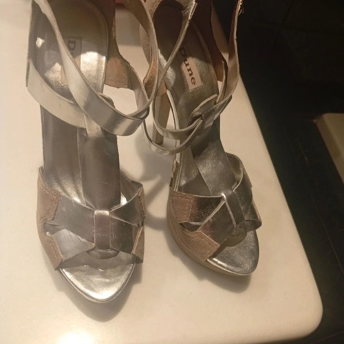 Dune platform sandals size 40, like new, grey