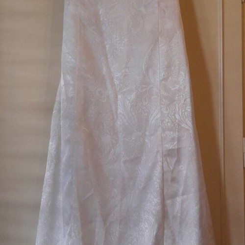 Summer dress bridal style handmade satin brocade 5XL white new