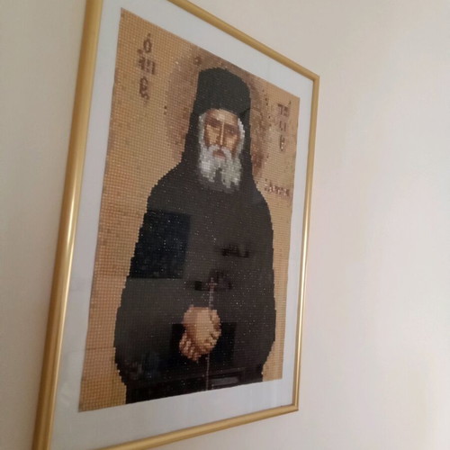 Saint Paisios Diamond Painting with Gold Frame new
