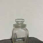 Vintage glass jar with embossed lid like new