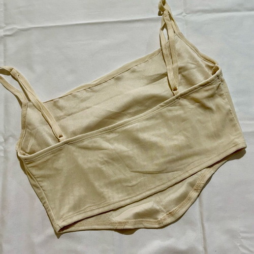 Cream top size S like new, elastic with straps