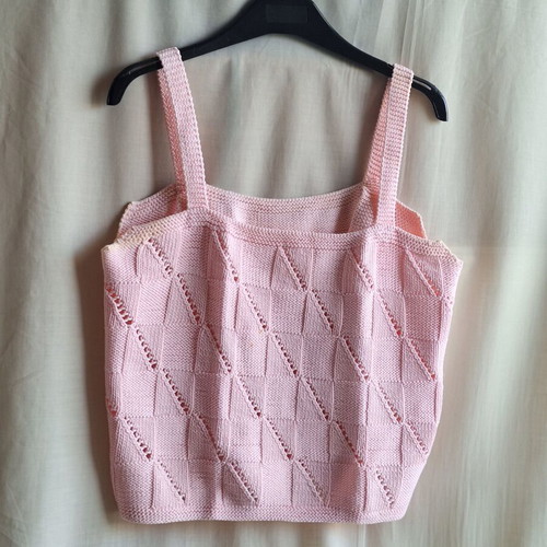 Vintage 80s Pink Cotton Knit Top Medium like new
