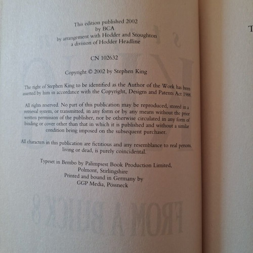 From a Buick 8 hardcover book like new, English