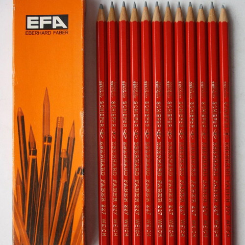 Efa Eberhard Faber 12 Gray Pencils 227 Weich 1980s New