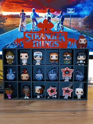 Stranger Things Kinder Funko Pop Display Stand like new, 24 slots