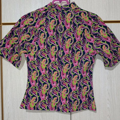 Zara printed blouse like new, size L, remade from dress