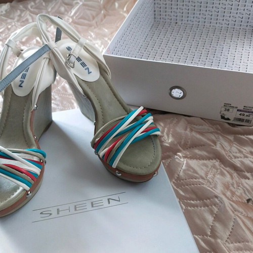 Italian women's sandals new, genuine leather, platform, with box, size 38