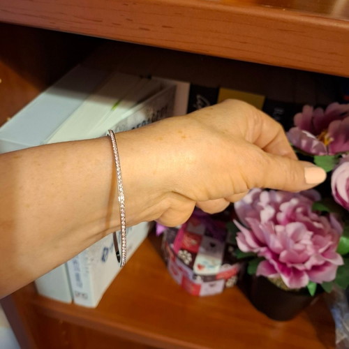 Swarovski bracelet new silver with pink zircon