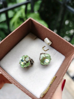 Art Wear Dimitriadis Earrings with Swarovski Crystals (Green/Lime)