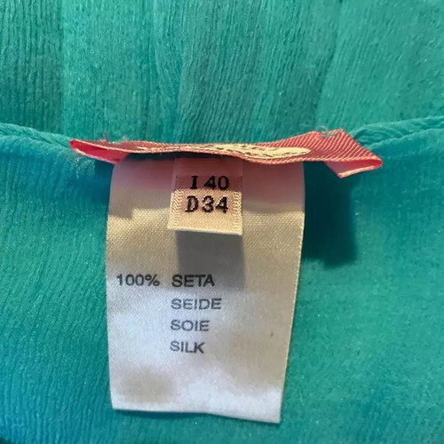 Vintage silk skirt Blugirl used, turquoise, Italian size 40
