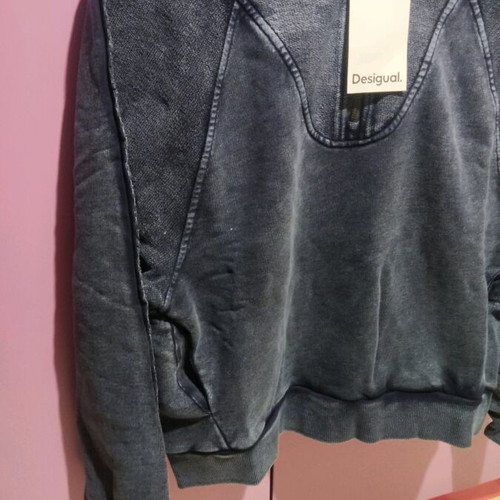 Desigual women's sweatshirt new, medium size, vintage acid wash