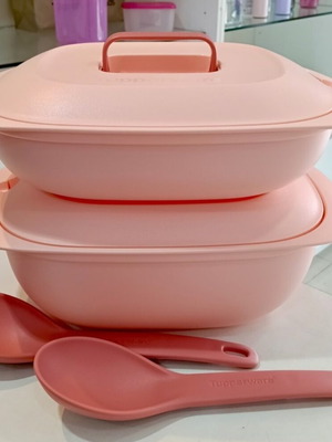 Σετ Gourmet Server 2 λ + 1.3 λ με 2 κουτάλες, καινούργιο, ροζ