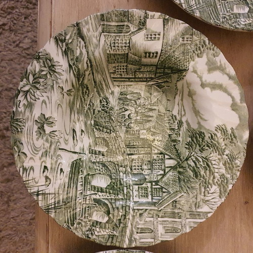 Alfred Meakin plates used, set of 5, 22 cm diameter