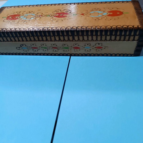 Wooden handmade vintage box from the 50s, new