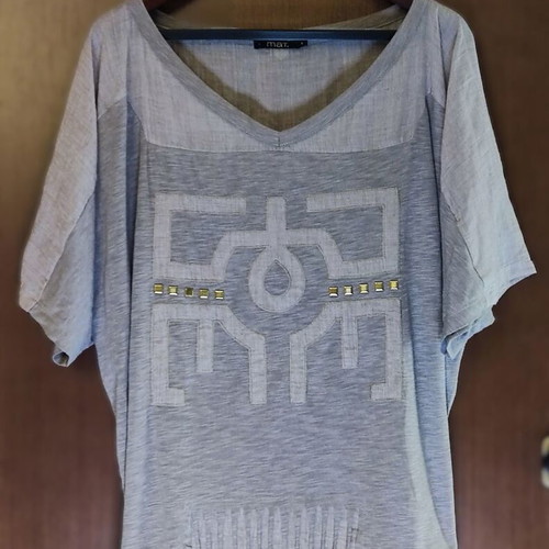 Mat Fashion Plus Size Blouse Large beige gray melange like new