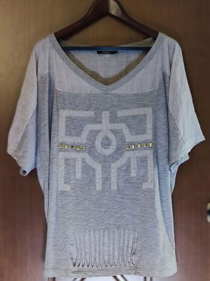Mat Fashion Plus Size Blouse Large beige gray melange like new