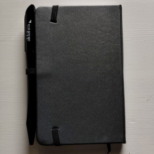 Black Notebook with Elastic Band and Pen like new