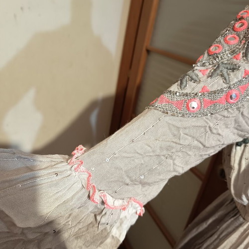 Indian summer dress, one size, pink and grey
