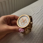 Vogue Chronograph wristwatch model 162001.3, beige and white