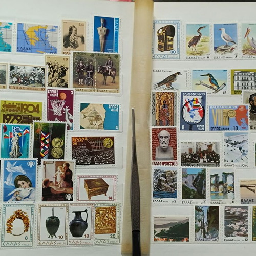 HELLAS1978 TO 1989 THE FIRST SERIES OF 1989 ALL SERIES OF STAMPS CONTINUOUS