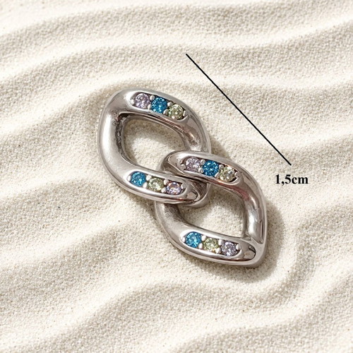 Silver 925 earrings with zircon stones new, multicolor
