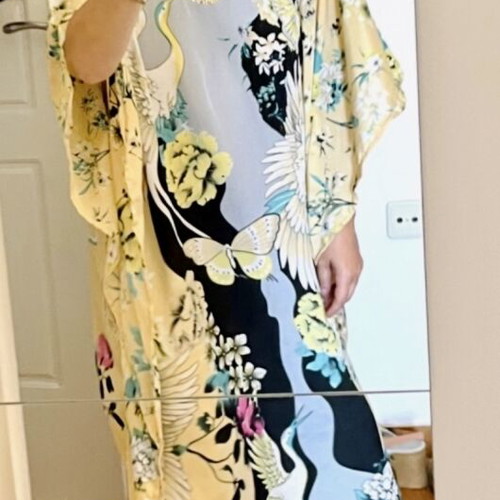 Caftan dress with Japanese pattern like new, one size