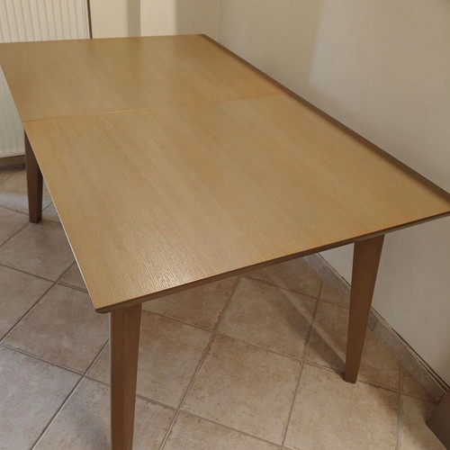 Folding dining table like new, solid beech wood