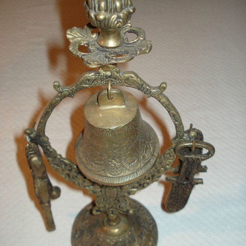 Brass candlestick with bell used