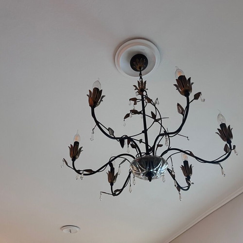 Chandelier lighting used with Swarovski crystals and 6 bulbs