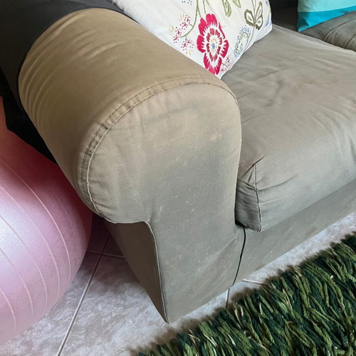 IKEA Fothult vintage three-seater sofa used, khaki