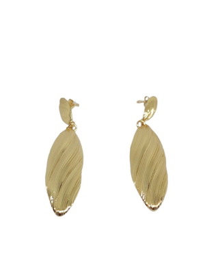 Steel long gold-colored earrings new
